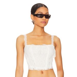 White lace tank top with bow